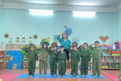 Trường MN Lý Sơn tổ chức các hoạt động chào mừng kỷ niệm 79 năm ngày Quân đội nhân dân Việt Nam